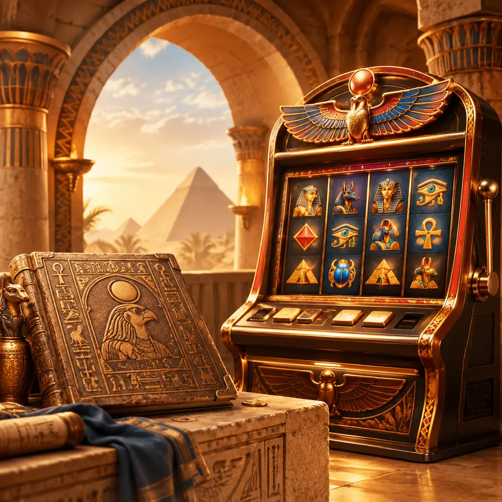 Mesin slot bertema Mesir di ruang casino