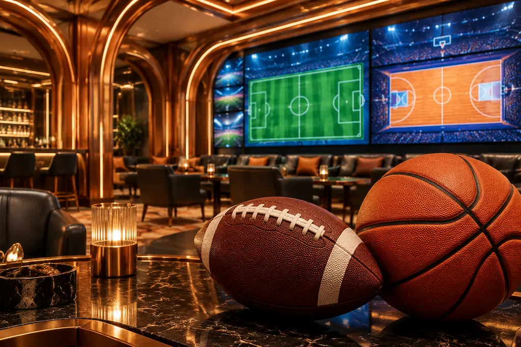 Bola sepak dan basket di ruang sportsbook casino